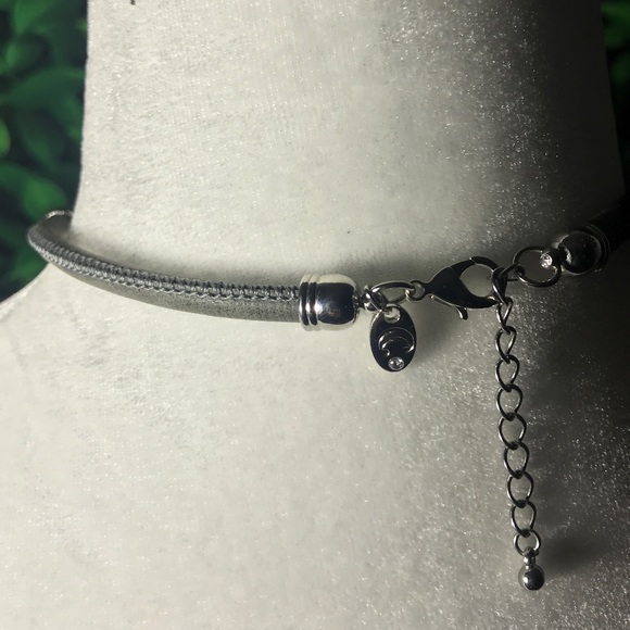 Neckless Rhinestone Chrystal Choker Dark Gray - Picture 6 of 7